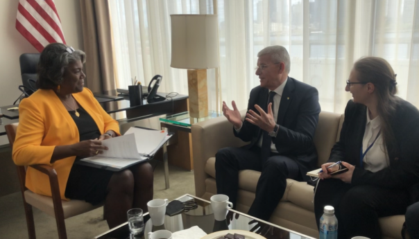 Džaferović s predsjedavajućom VS i ambasadoricom SAD-a u UN-u