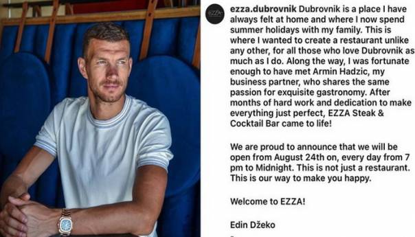 Džeko otvara restoran u Dubrovniku: Ovo je naš način da vas usrećimo