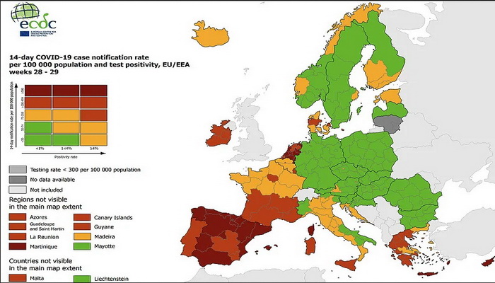 ECDC objavio novu korona-kartu, Hrvatska obala i dalje narandžasta