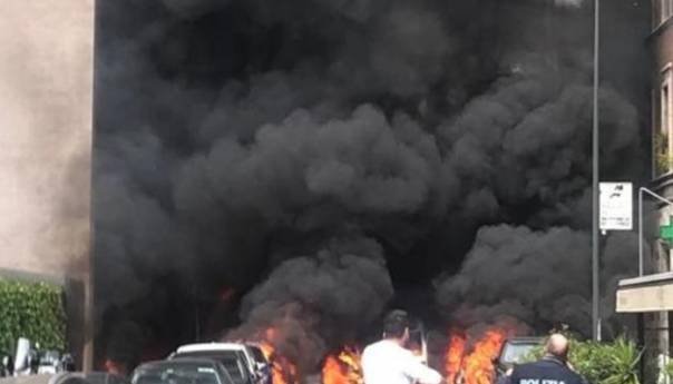 Eksplozija kombija u centru Milana, gori zgrada i više vozila