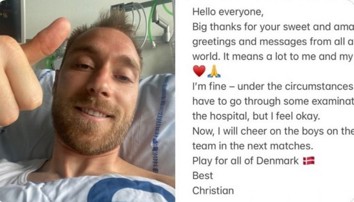 Eriksen se javio iz bolnice nakon subotnje drame