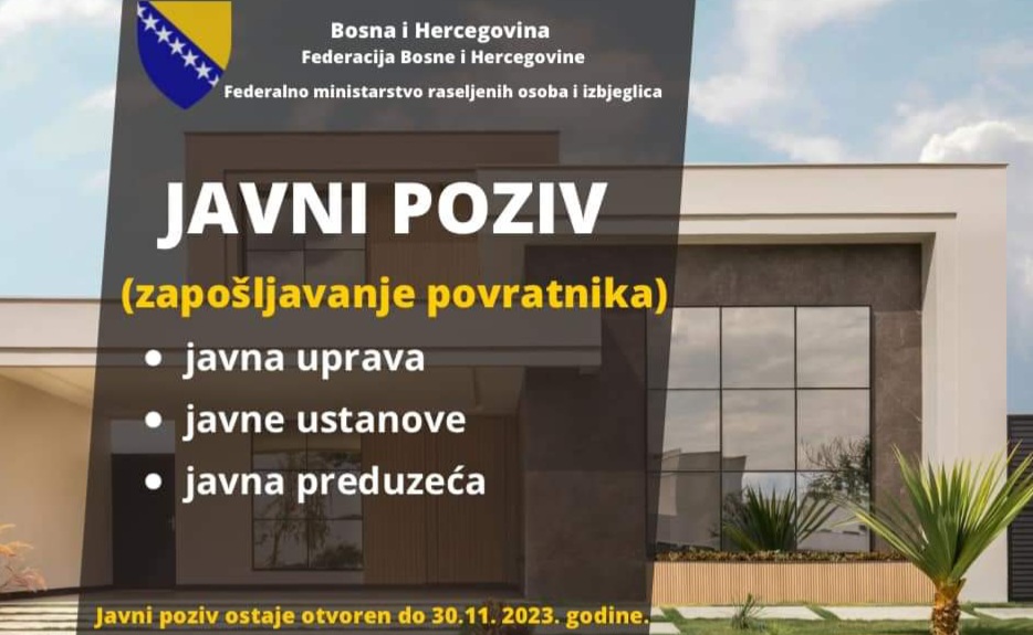 FBiH raspisuje javni poziv za zapošljavanje povratnika