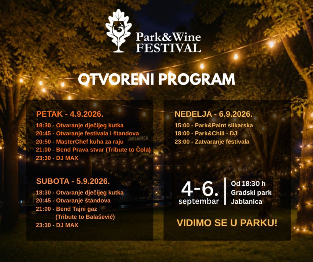 Festival "Park & Wine": Hercegovina kao jedinstvena turistička i eno-gastronomska destinacija
