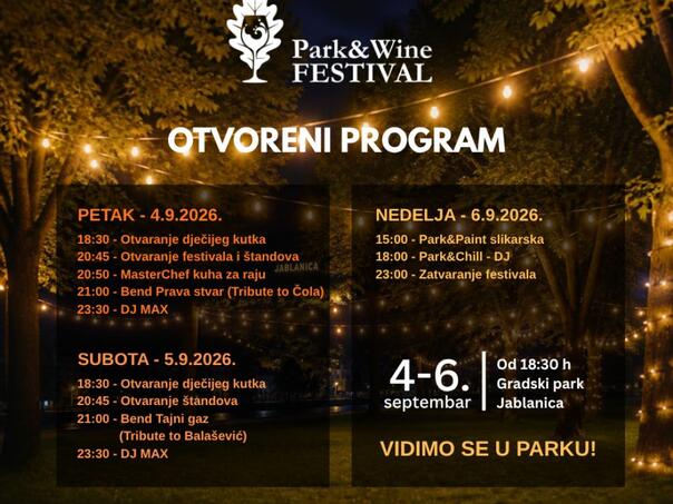 Festival "Park & Wine": Hercegovina kao jedinstvena turistička i eno-gastronomska destinacija
