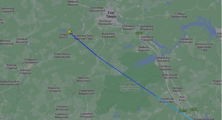Flightradar24: Kako je Prigožinov avion letio u zadnjih pola sata