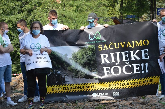 Fočaci protestovali protiv izgradnje mini hidroelektrana na rijekama