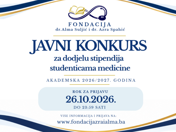 Fondacija Dr. Alma Suljić i Dr. Azra Spahić raspisala konkurs za dodjelu dvije stipendije