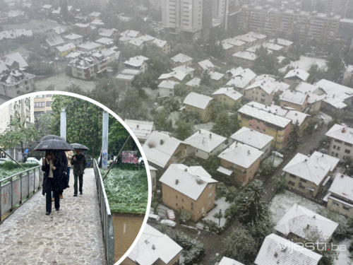 Foto: Nakon 'ljetnih' dana snijeg zabijelio ulice i krovove Sarajeva