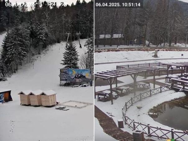 Foto: Šestog dana aprila snijeg prekrio planine oko Sarajeva