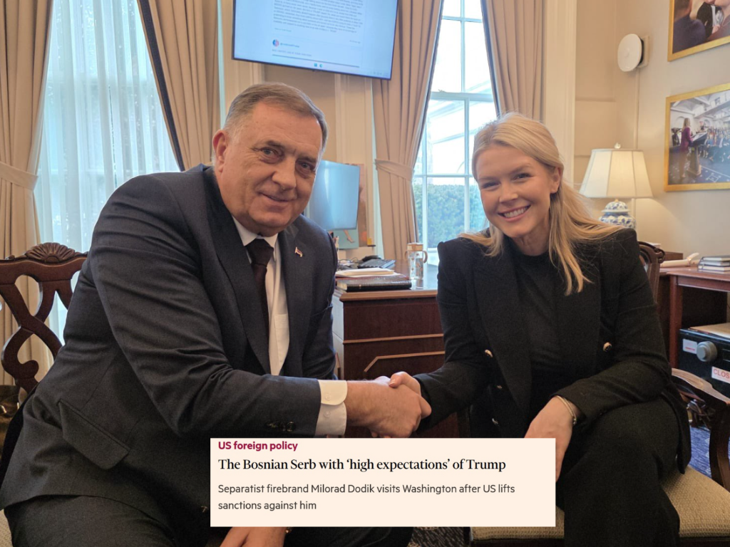 FT: Dodik je u Washingtonu tražio podršku za nezavisnost RS