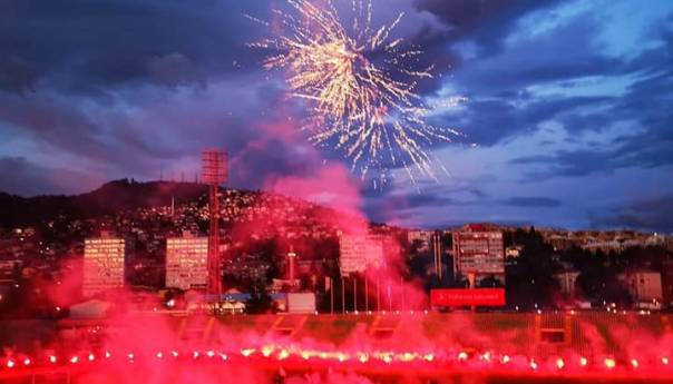 Fudbaleri i navijači Sarajeva proslavili titulu prvaka BiH