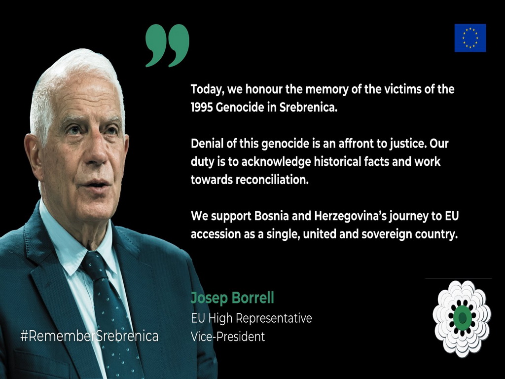 'Genocid u Srebrenici jedan od najmračnijih trenutaka moderne historije'