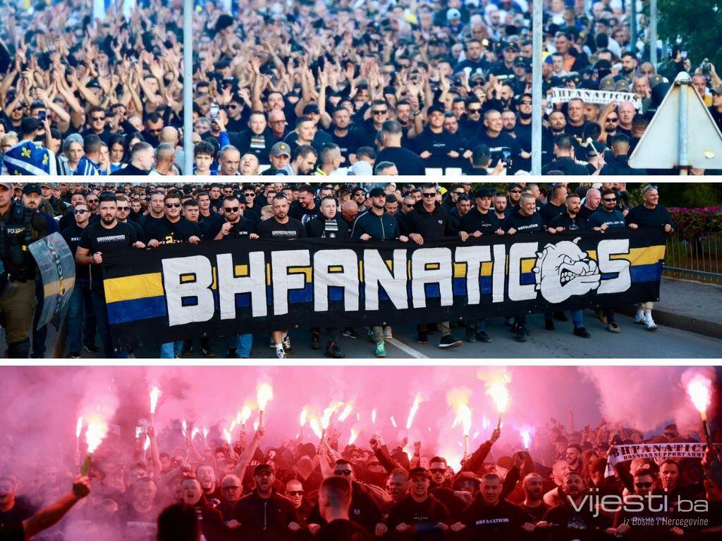 "Gore" i nebo i zemlja: Vatreni korteo BH Fanaticosa krenuo na Bilino polje