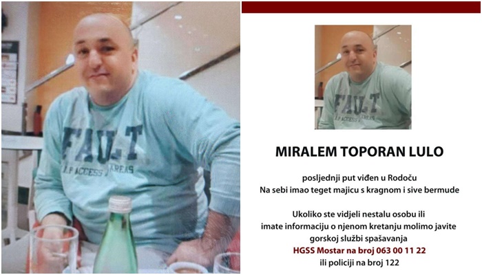 Gorske službe spašavanja traže nestalog Miralema Toporana
