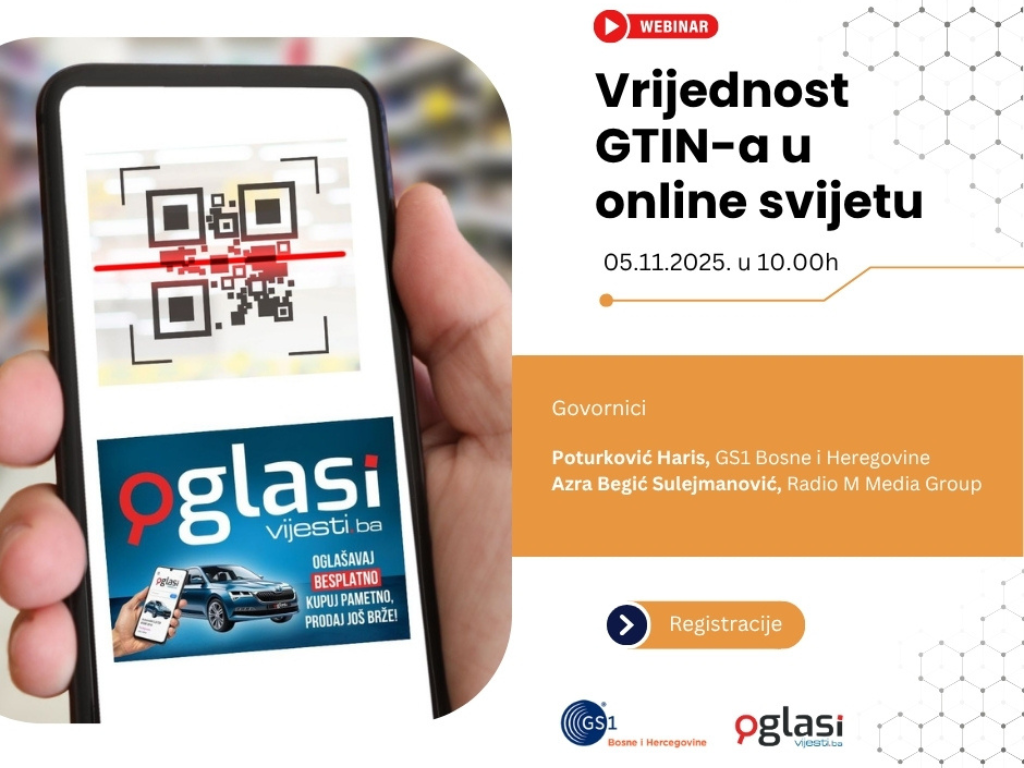 GS1 BiH i Oglasi.vijesti.ba organizuju webinar: 