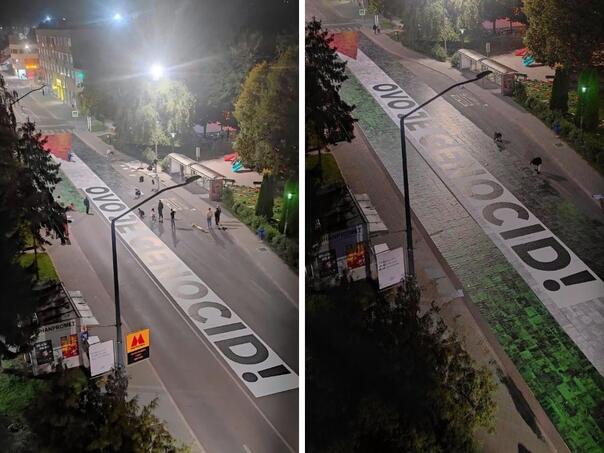 Hadžići danas marširaju za “Palestinu", sinoć postavljena instalacija