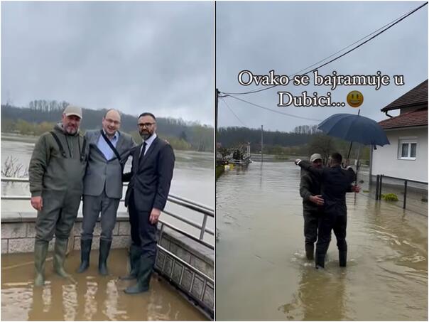 Hafiz Botić podijelio video sa bajramskog okupljanja u poplavljenoj Dubici