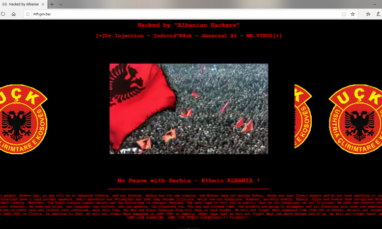 Hakirana web stranice Ministarstva financija i trezora BiH, prijavljeno SIPA-i i OSA-i