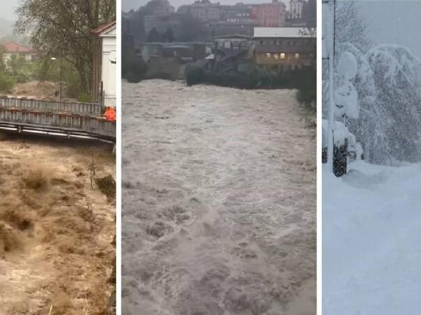 Haos u Italiji i Švicarskoj: Bujice u gradovima, mećava na Alpama