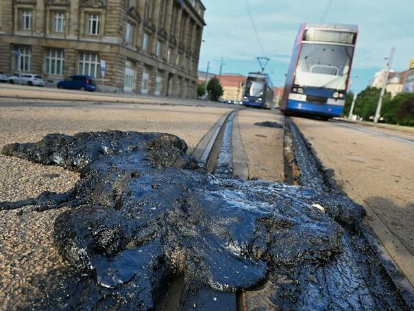 Haos u Leipzigu: Tramvaji stali nakon što se asfalt "rastopio"