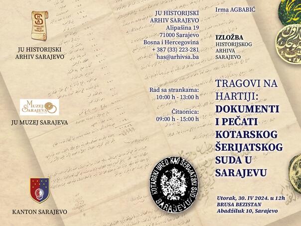 Historijski arhiv Sarajevo najavljuje novu izložbu: Dokumenti i pečati Kotarskog šerijatskog suda