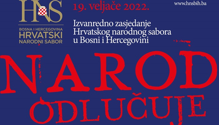 HNS najavio vanredno zasjedanje pod sloganom 'Narod odlučuje'