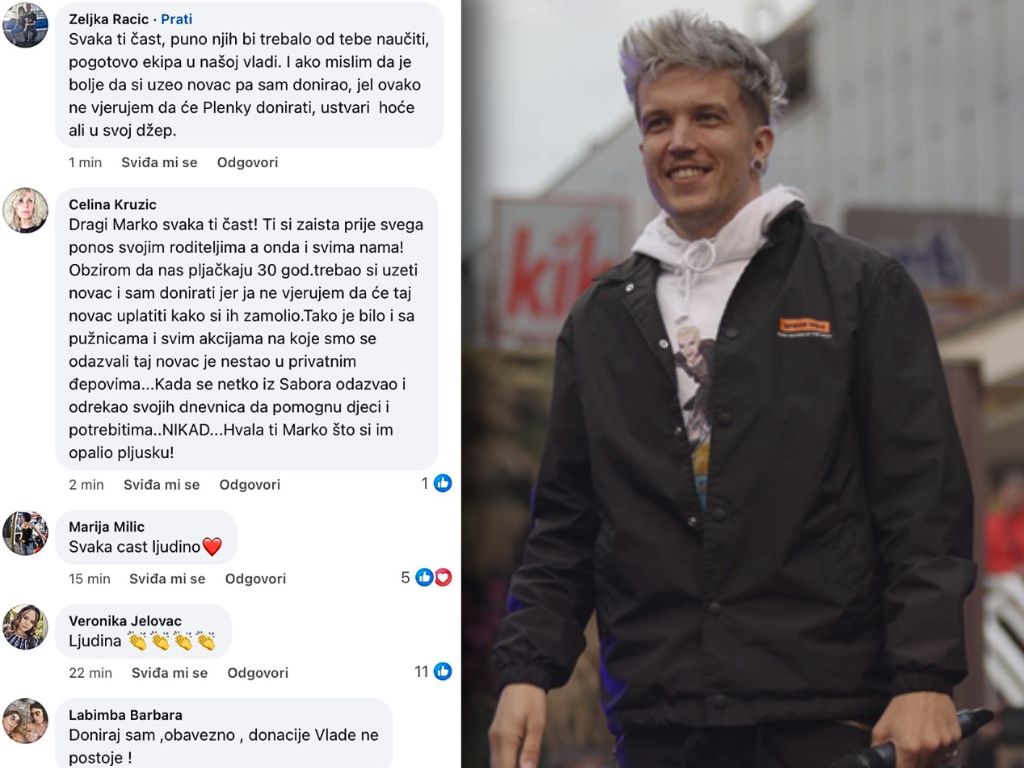 Hrvati oduševljeni potezom Baby Lasagne: 'Poznavajući Plenkija, najbolje da novac sam doniraš'