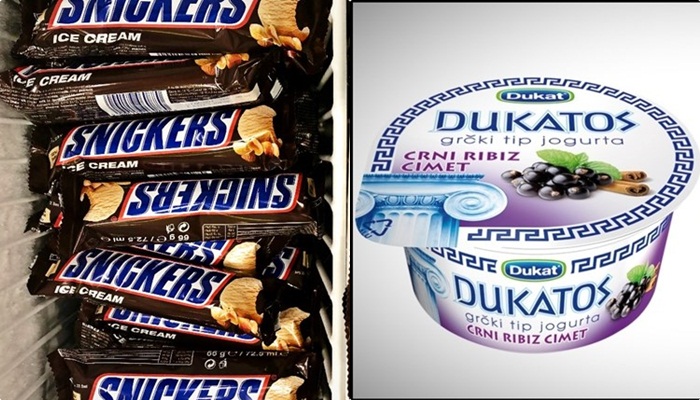 Hrvatska iz prodavnica povlači sladolede Snickers, Twix, Bounty, dva Dukat jogurta