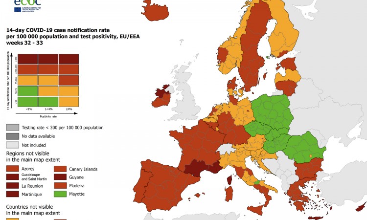 Hrvatska na novoj karti ECDC-a cijela u narančastom