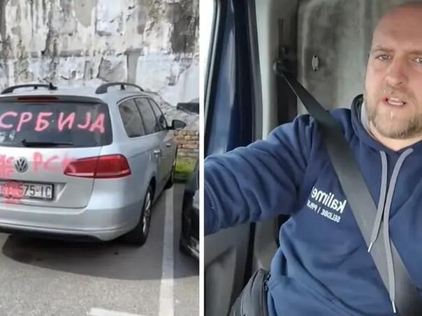 Hrvatskom tiktokeru uništen i išaran automobil u Novom Sadu