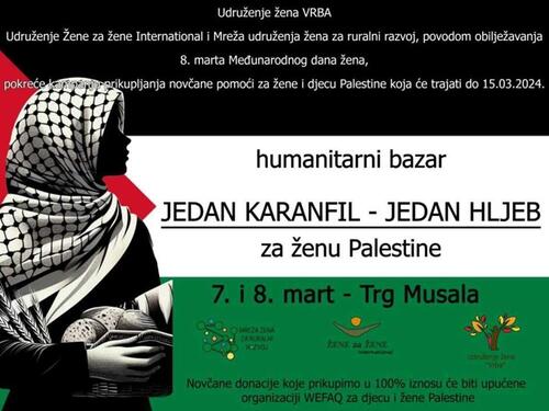 Humanitarni bazar 'Jedan karanfil - Jedan hljeb za ženu Palestine' u Mostaru