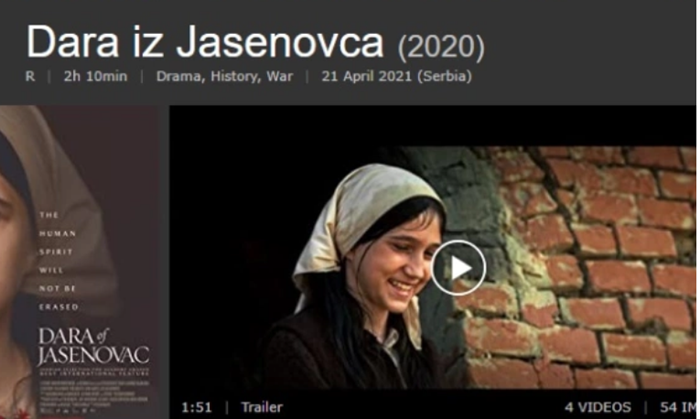 IMDB ukinuo ocjenjivanje srbijanskog filma ‘Dara iz Jasenovca’