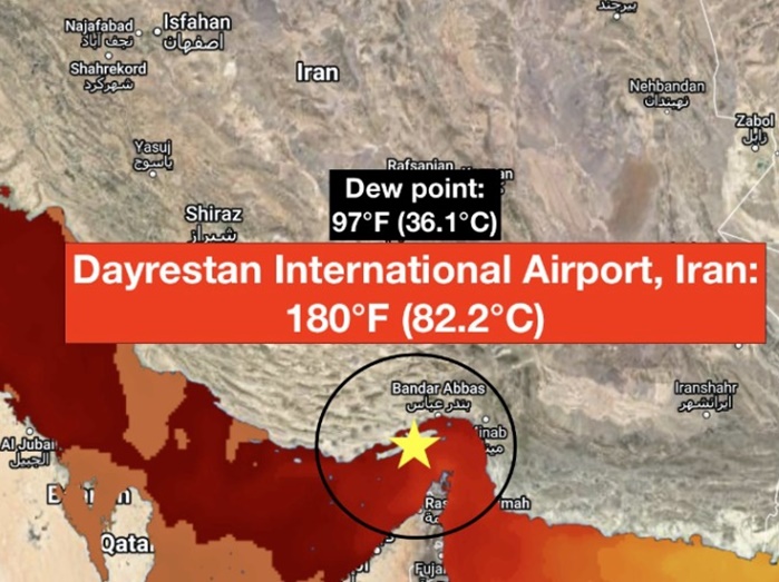 Iranska meteorološka stanica zabilježila rekordni indeks toplote od 82,2°C