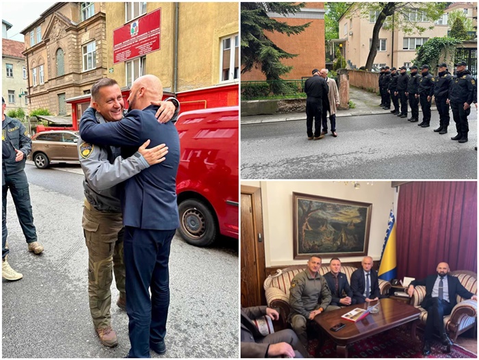 Foto / Isak dočekao Munjića i Selmanovića: Postrojen policijski vod i aplauzi
