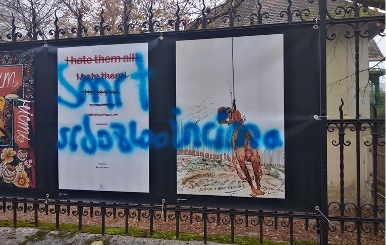 Išarani plakati na Botaničkom vrtu u Zagrebu: "Smrt srbo-zločincima"