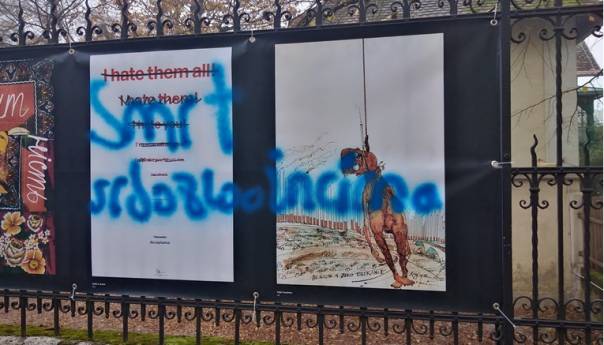 Išarani plakati na Botaničkom vrtu u Zagrebu: "Smrt srbo-zločincima"