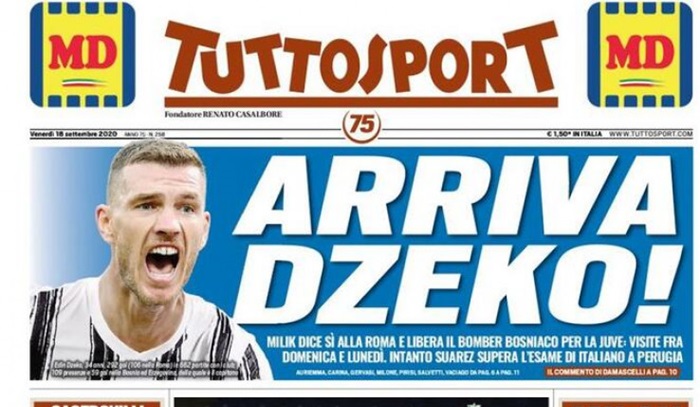 Italijanske novine jutros: Stiže Džeko, debituje već u nedjelju 