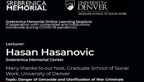 Iz Memorijalnog centra Srebrenica održano online predavanje za studente Univerzitet Denver