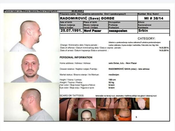 Iz zatvora na Kosovu pobjegao opasni ubica, policija na nogama