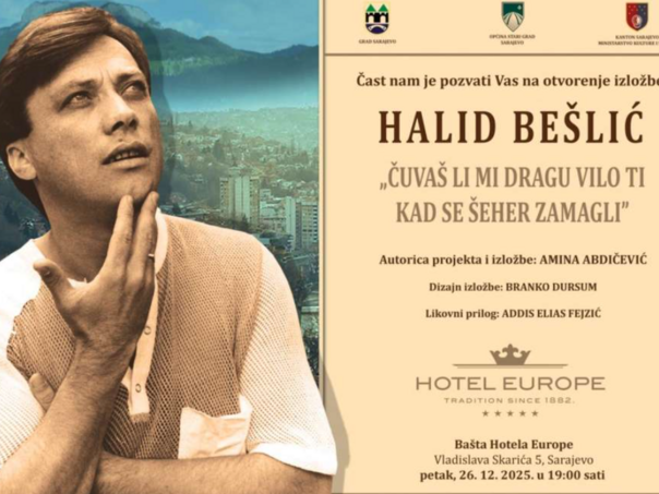 Izložba posvećena Halidu Bešliću večeras u bašti Hotela Europe