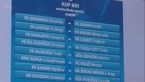 Izvučeni parovi osmine finala nogometnog Kupa BiH