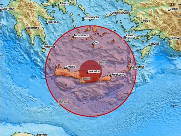 Jak zemljotres kod grčkog otoka Krete