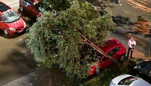 Jako nevrijeme u Tuzli, stabla padala na automobile
