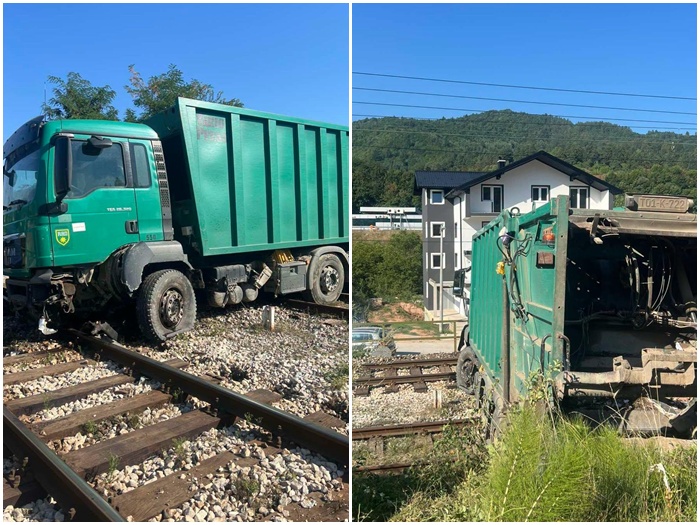 Jeziva nesreća kod Semizovca: Zakucao se u kamion, završio na šinama