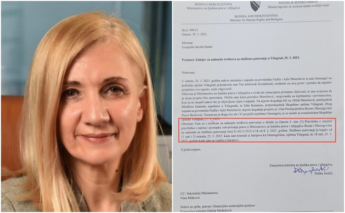 Jurišić zatražila 12,5 KM naknade troškova za posjetu povratnicima u Višegradu