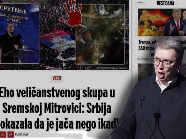 Kako su Vučićevi tabloidi izvještavali o skupovima?