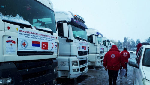 Kamioni sa 430 tona humanitarne pomoći iz Republike Srpske krenuli ka Turskoj