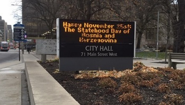 Kanadske čestitke Bosni i Hercegovini za Dan državnosti