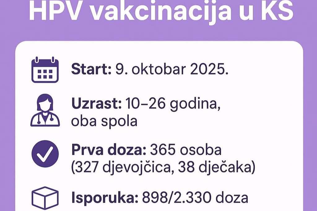 Kanton Sarajevo nastavlja s besplatnom vakcinacijom protiv HPV-a