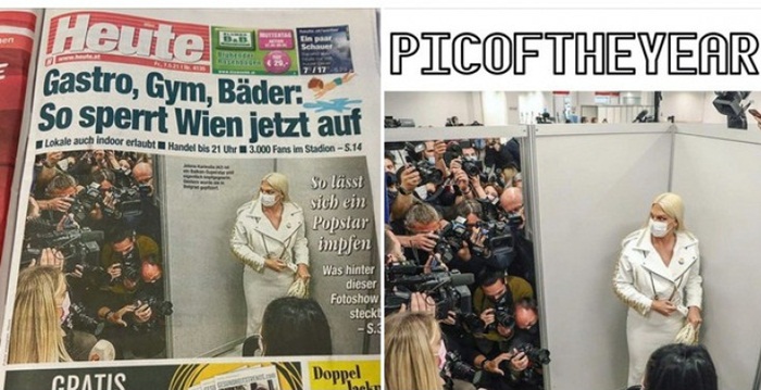 Karleušina fotografija s vakcinacije završila na naslovnici austrijskih novina